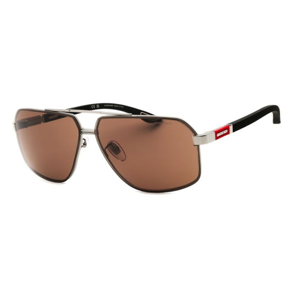 Chopard Sunglasses Aviator Full Rim, Shiny Gunmetal Frame and Brown Lens